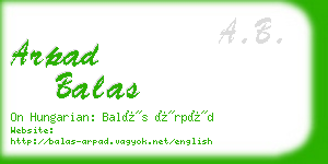 arpad balas business card